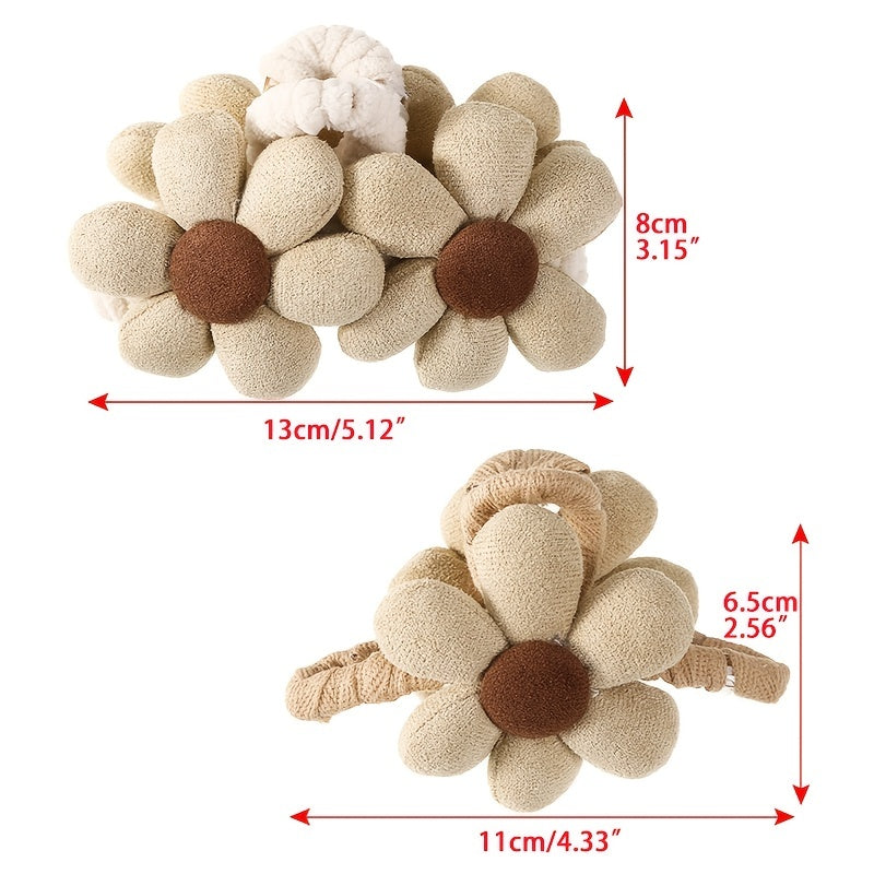 Floral Flannel Hair Jaw Clip Strong Hold Grip for Thick Hair