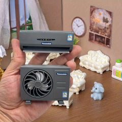 2pcs Dollhouse Air Conditioner Models Fan Blades & Transparent Casing