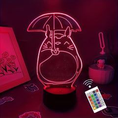 Totoro 3D Illusion Lamp 16 Colors Changing Led Light Dimmable Night Light