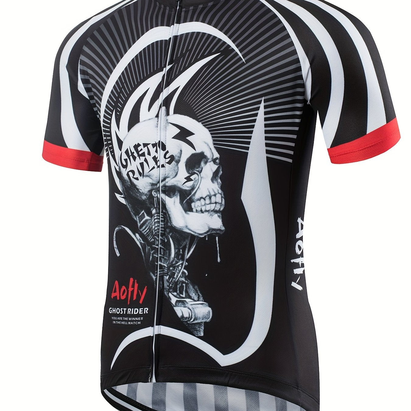 Men's Cycling Jersey Skull Graphic High Stretch Quick Dry Shirt