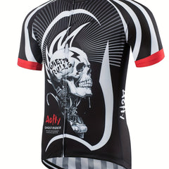 Men's Cycling Jersey Skull Graphic High Stretch Quick Dry Shirt