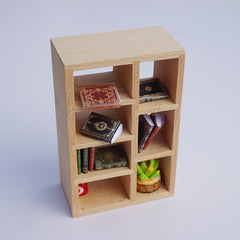 1:12 Dollhouse Bookcase 6 Shelves Figurine Cabinet Living Room Study