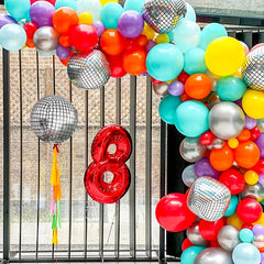 110pcs Disco Party Balloon Arch Flower Ring Set - Hip Hop Theme