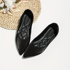 Women's Satin Ballet Flats Pointed Toe Soft Sole Slip On Shoes