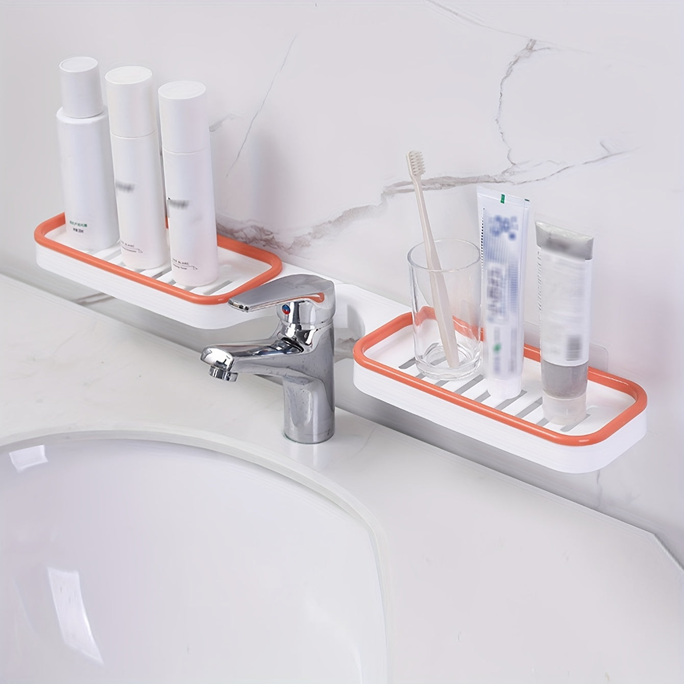 Foldable Dual Purpose Corner Shelf - Bathroom Storage and Shampoo Holder