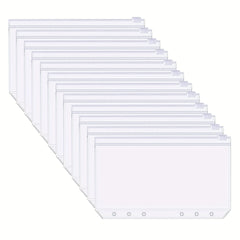12pcs A6 Zipper Binder Pockets Waterproof PVC Leaf Pouch