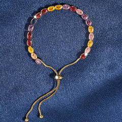 Colorful Zircon Slide Beads Bracelet for Women