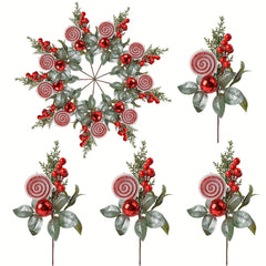 1pc Artificial Red Pulp Fruit Pine Needle Branch Christmas Decoration DIY