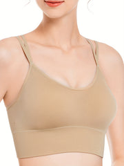 3pcs Criss Cross Back Sports Bras Comfy Breathable Running Workout Bra