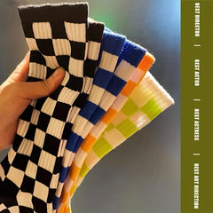 Plaid Print Socks Women's Stockings & Hosiery