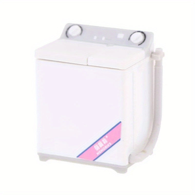 Mini Dollhouse Washing Machine Realistic Simulation Compact Laundry Appliance