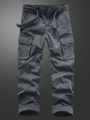 Men's Straight Leg Cargo Pants with Solid Flap Pockets
