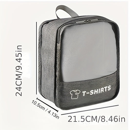 Gray Travel Storage Bag Luggage Sorting Storage Bag with Zipper