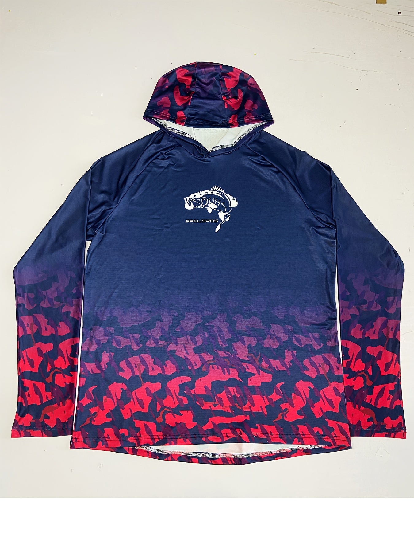 Men's Block Pattern Hoodie Fishing Shirt Sun Protection Quick Dry