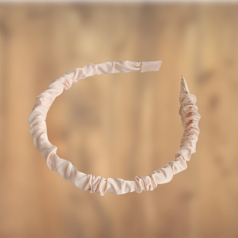 Satin Pleated Fabric Hair Hoop Solid Headband Hair Accessories