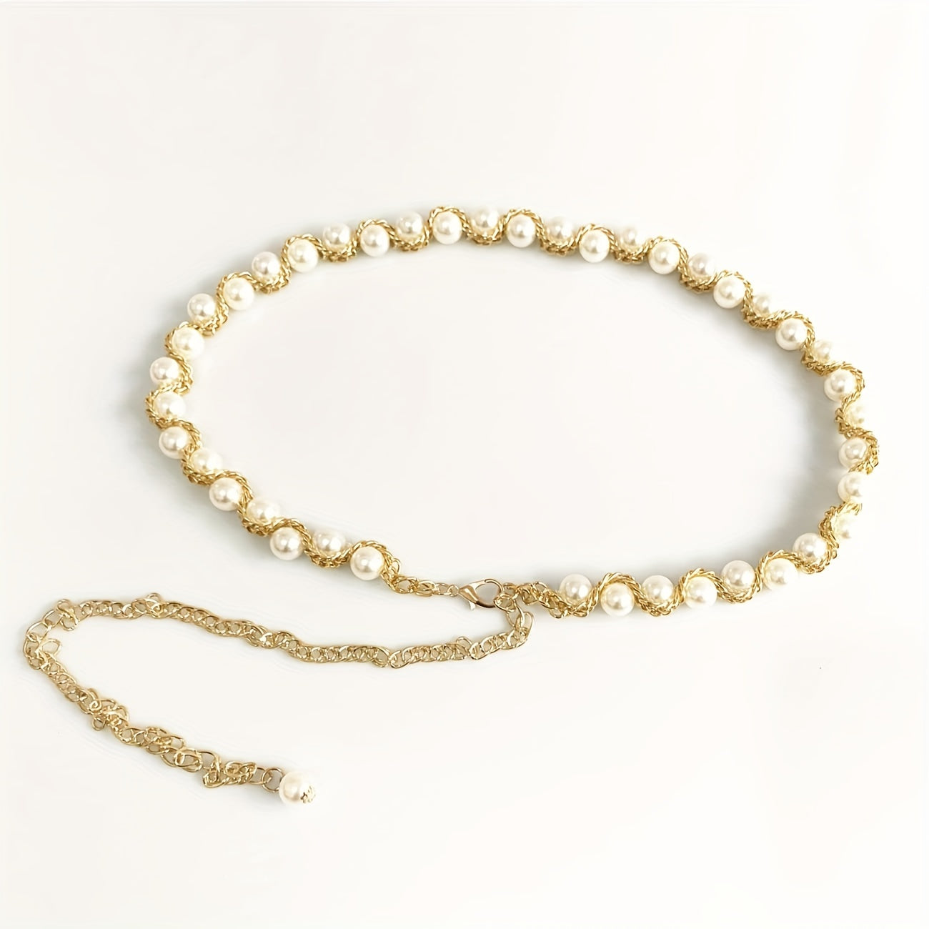 Faux Pearl Waist Chain Tassel Girdle for Women
