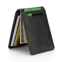 Men's RFID PU Leather Slim Anti-theft Wallet