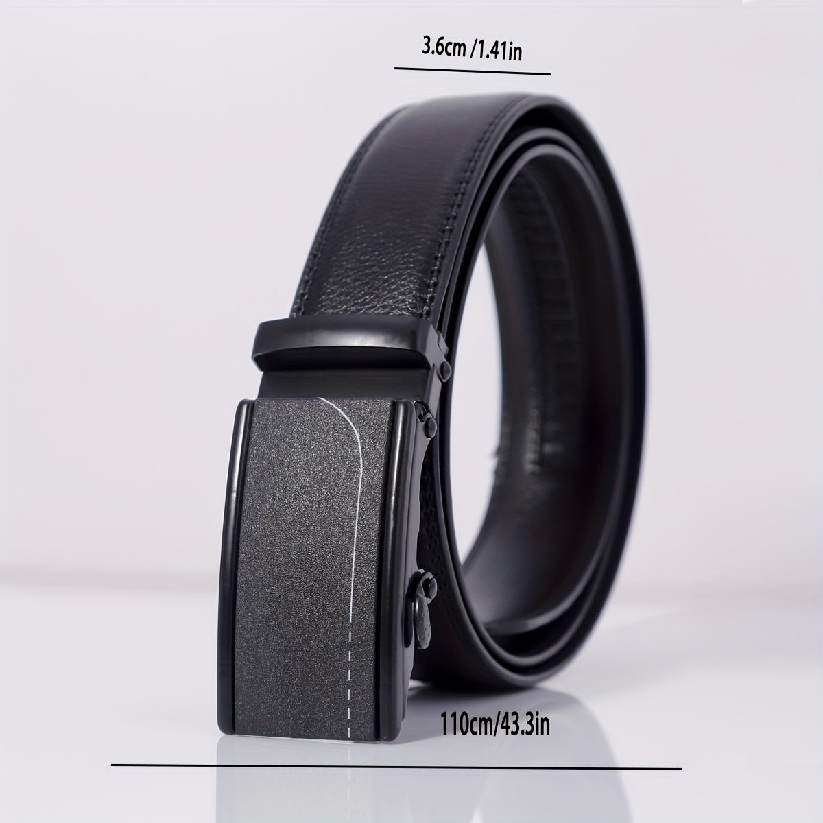 Men's Leather Belt Automatic Buckle Business Casual Light Board Belt
