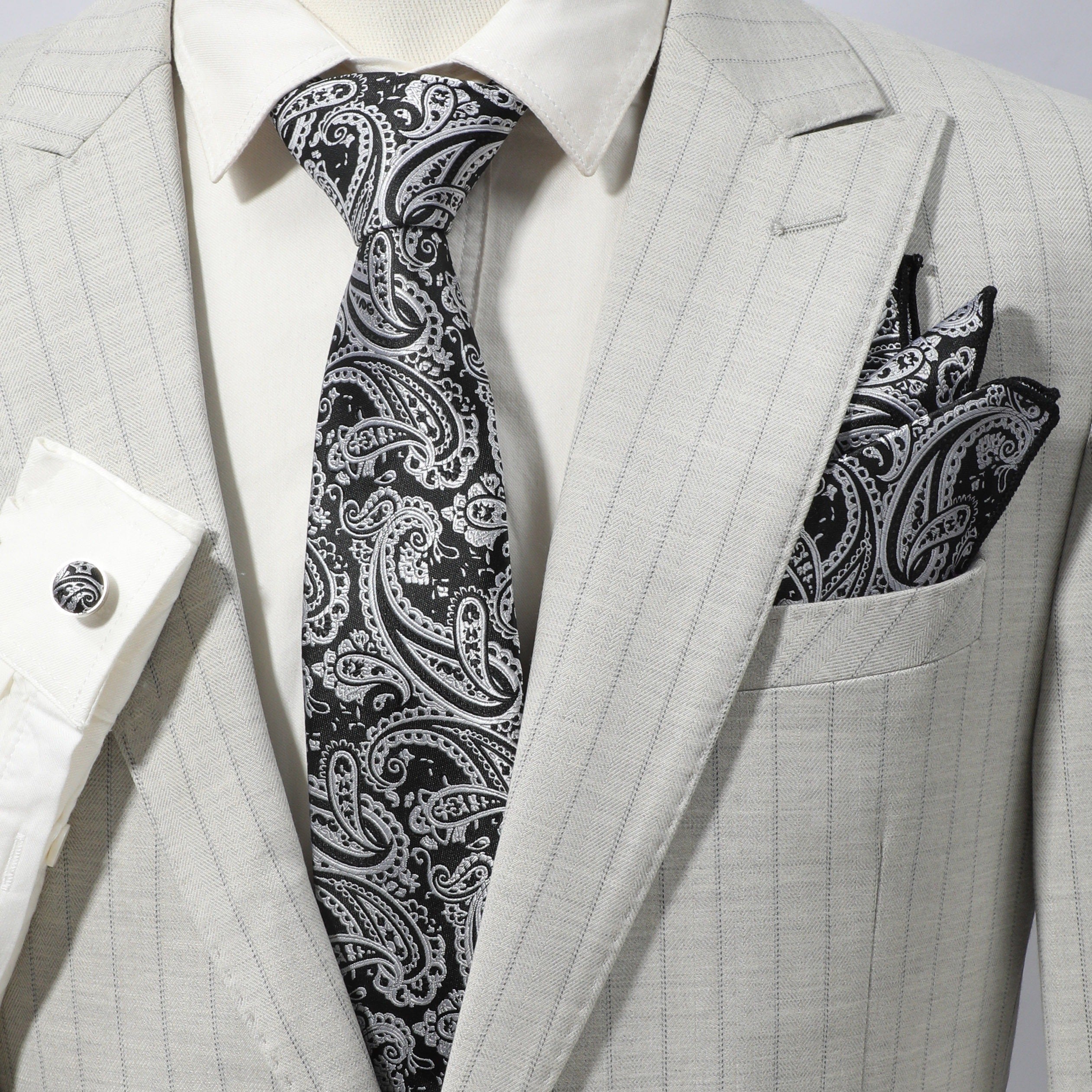Men's Jacquard Paisley Tie Set Business Wedding Gift