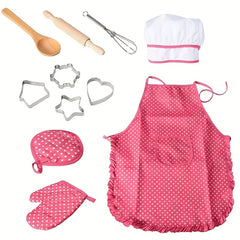 Kids' Play Kitchen Apron Baking Kit for Hand Eye Coordination