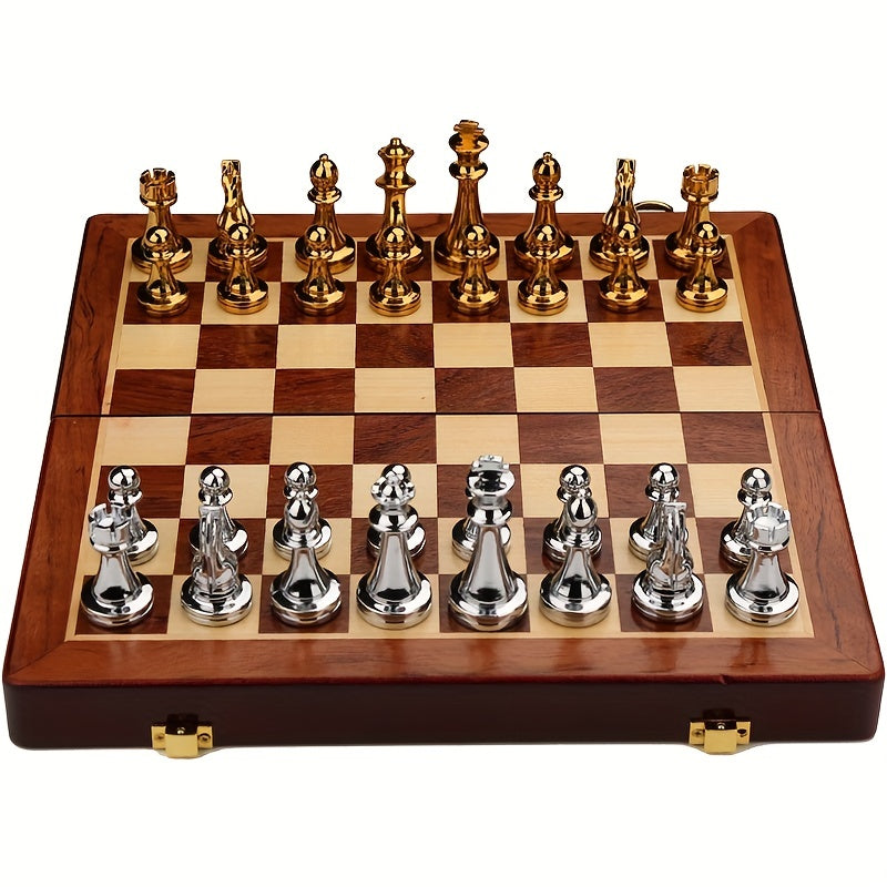 Solid Wood Chess Set with Metal Weighted Pieces