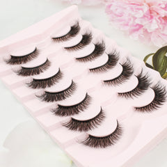 7 Pairs False Eyelashes Cat Eye Lashes