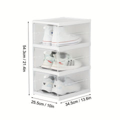 3 Layer Shoe Box With Door Plastic Shoes Storage Box