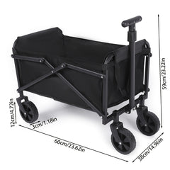 Outdoor Folding Camping Wagon Utility Wagon with 4 Wheels & Adjustable Handle