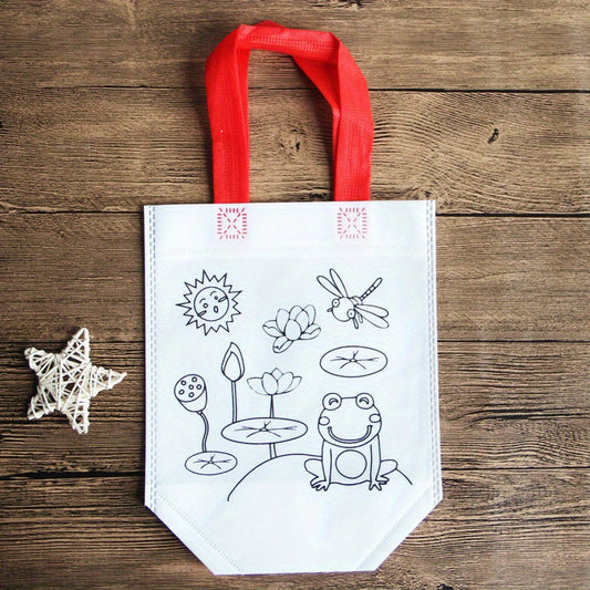 Non woven Graffiti Bag DIY Handbag Children's Hand painted Coloring Painting
