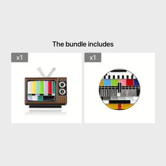 Retro TV Rainbow Striped Brooch