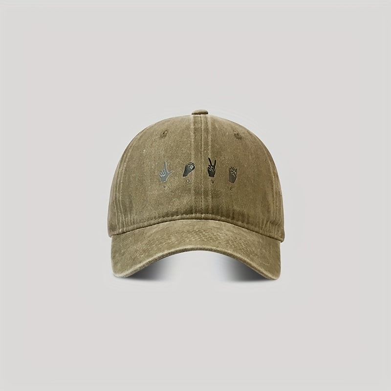 Vintage Baseball Cap LOVE Letter Embroidery Sun Protection Hat