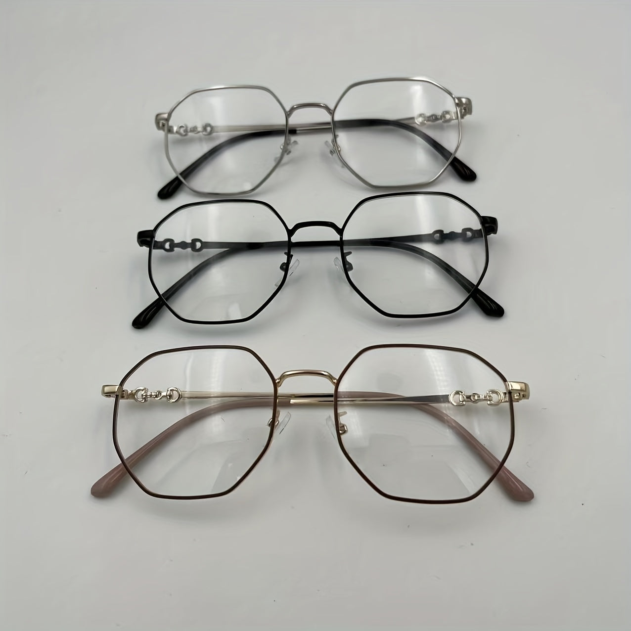 Polygonal Anti Light Glasses For Women Men Students