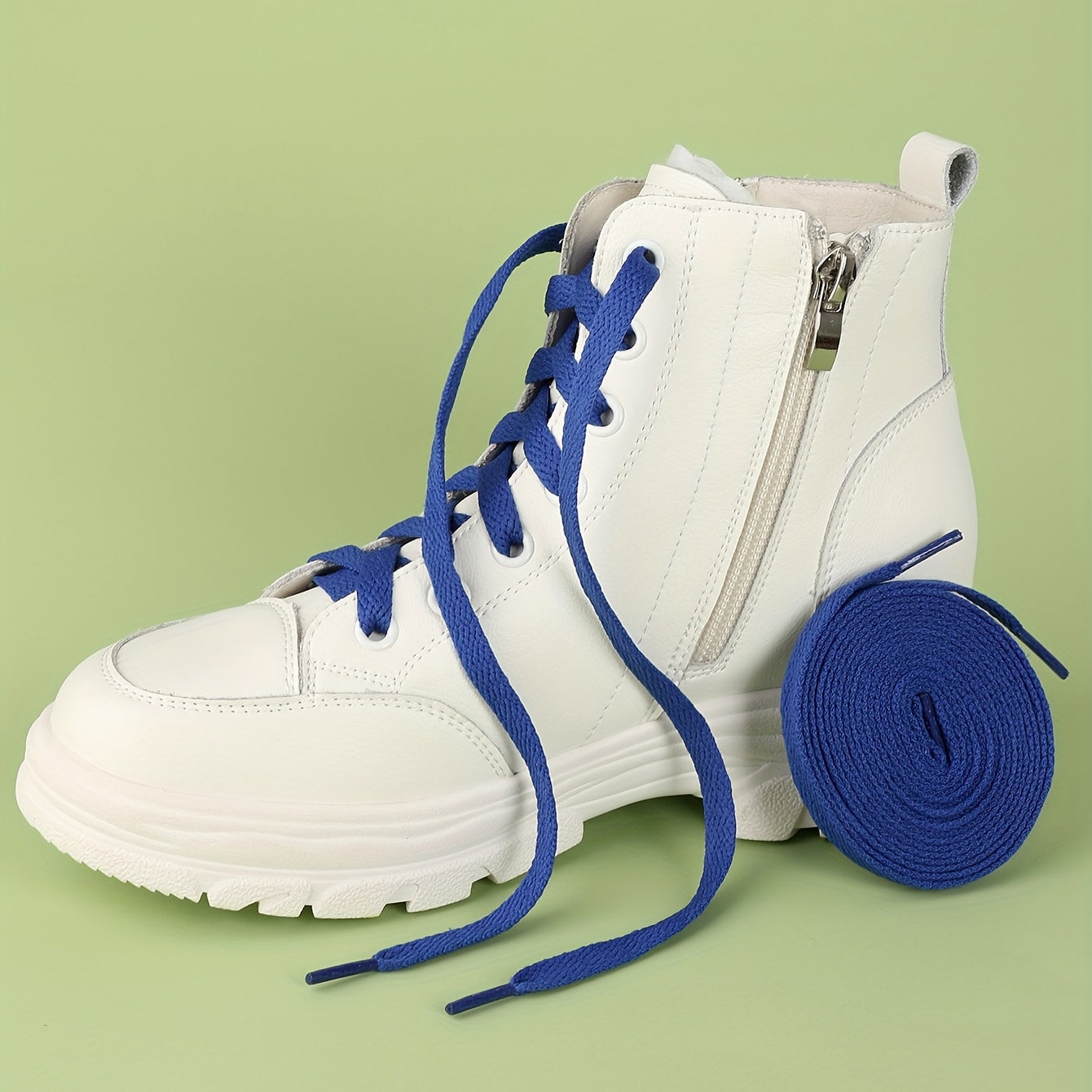 Flat Polyester Shoelaces Plain Weave 72"