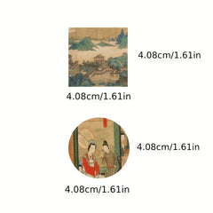 61pcs Chinese Art Stickers Waterproof for Laptops Skateboards Wa