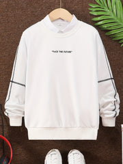 FACE THE FUTURE Boys Sweatshirt Long Sleeve Crew Neck Tops