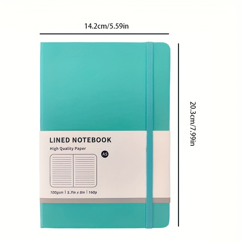 Macaron A5 Hardcover Notebook Horizontal Line Inner Page Strap 80 Sheets