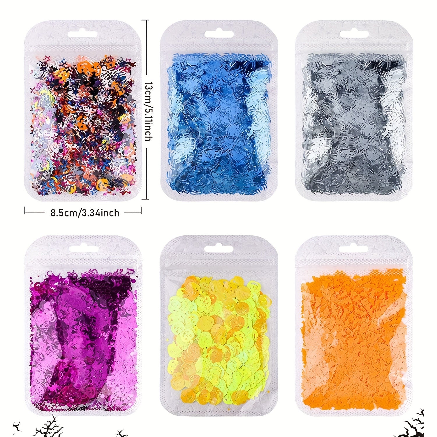 Halloween Glitter 3D Holographic Nail Art Decoration