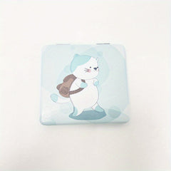 Cat Pattern Makeup Mirror Mini Compact Portable Pocket Mirror