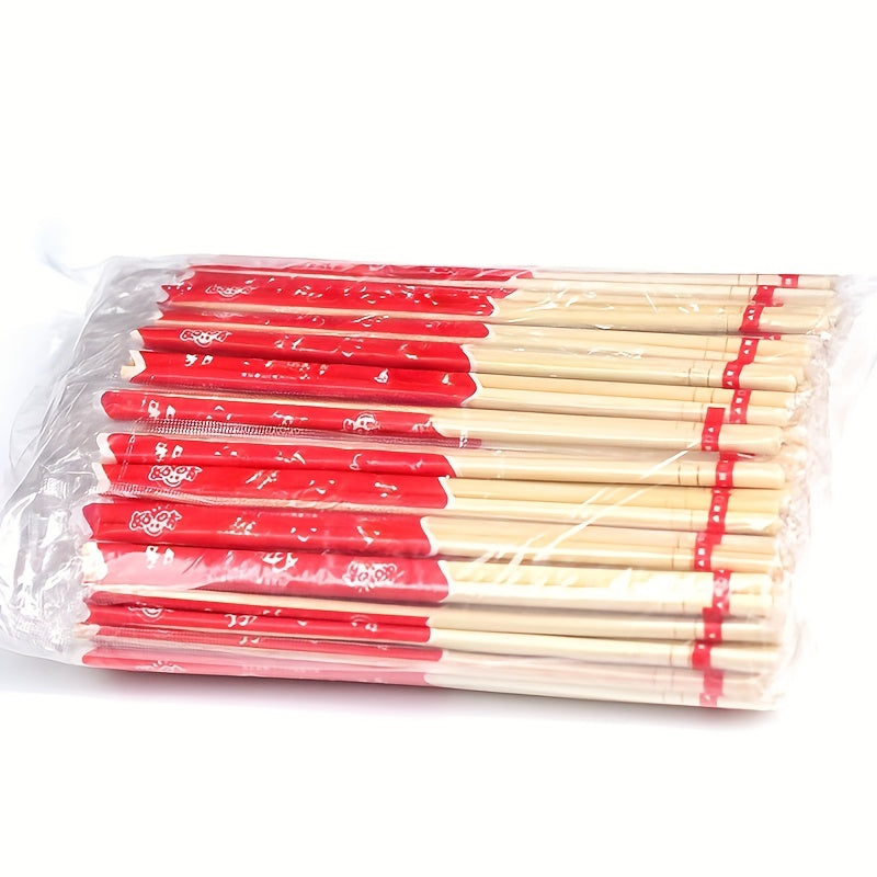 100 Pairs Disposable Chopsticks Red Festive Packaging Takeaway Restaurants Snack