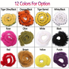 12 Colors Straight Cut Zonker Strips Hare Hair Fur Fly Tying Materials