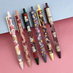 6pcs Cartoon Bear Gel Pens Ink