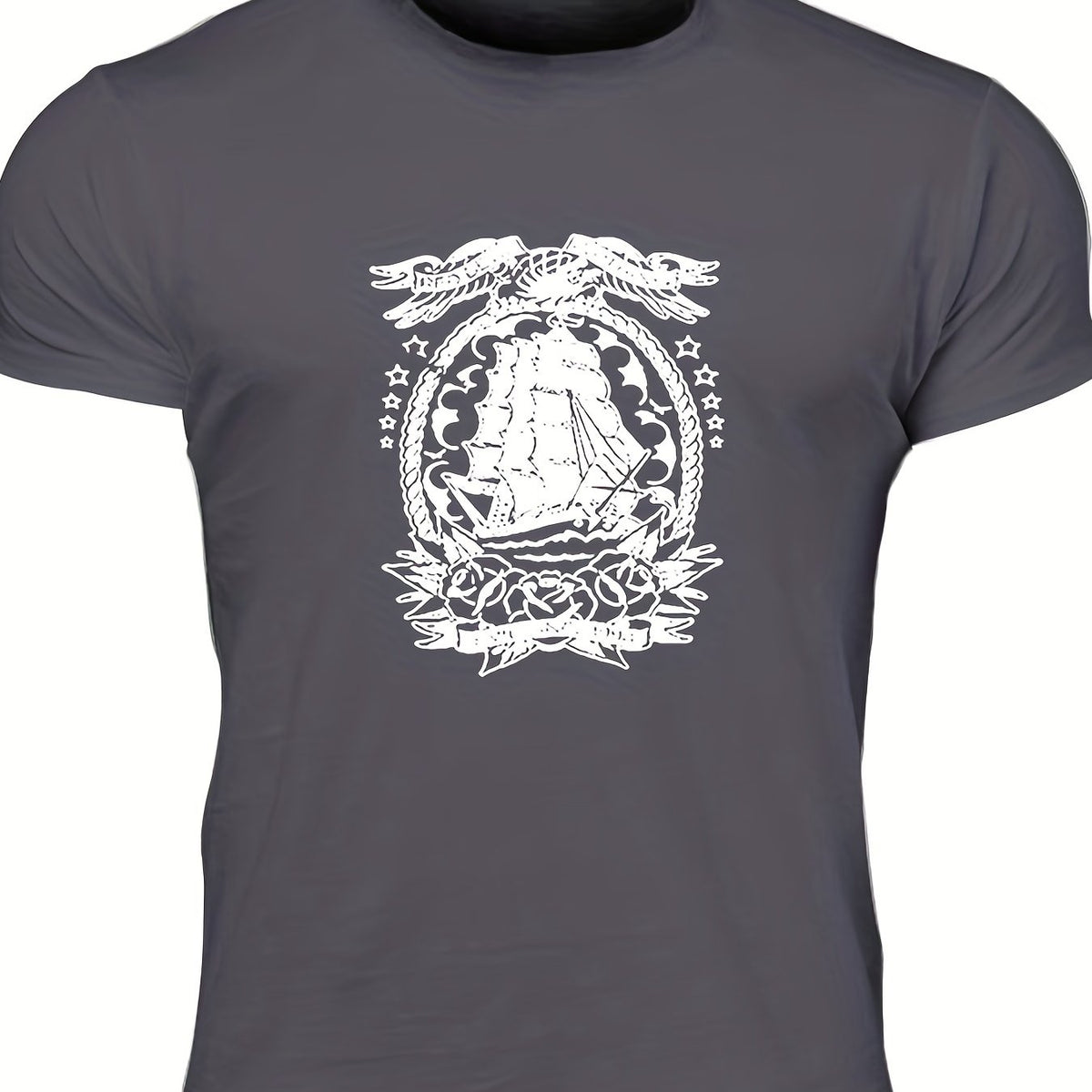Men's Graphic T shirt Casual Comfy Slightly Stretch Crew Neck Tee
