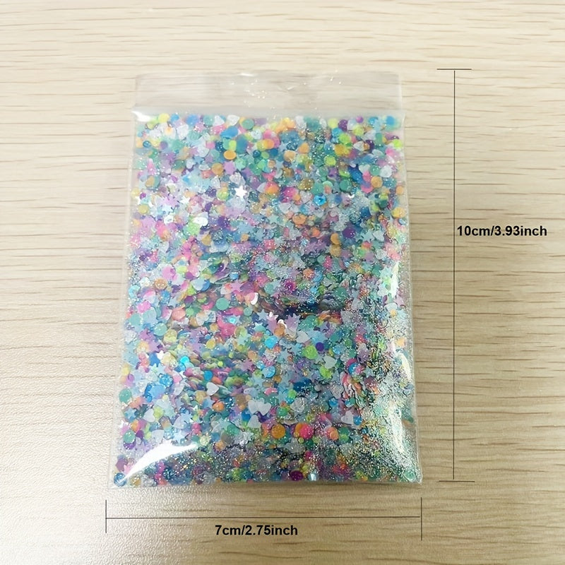 10g Holographic Nail Glitter Powder Mixed Shape Flakes Sequins for Manicure DIY