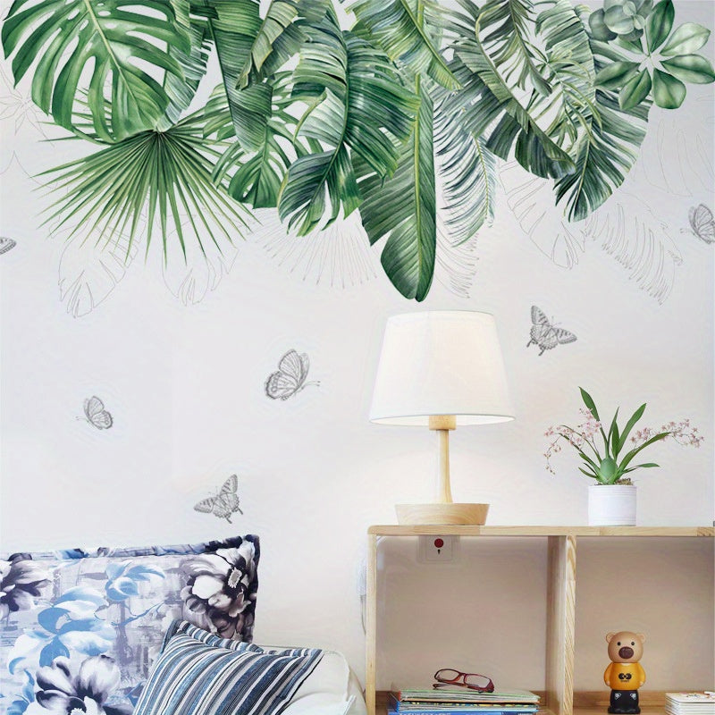 Tropical Green Plant Turtle Leaf Wall Sticker DIY Home Decoration