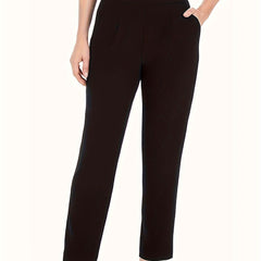  High Rise Straight Leg Pants with Pockets
