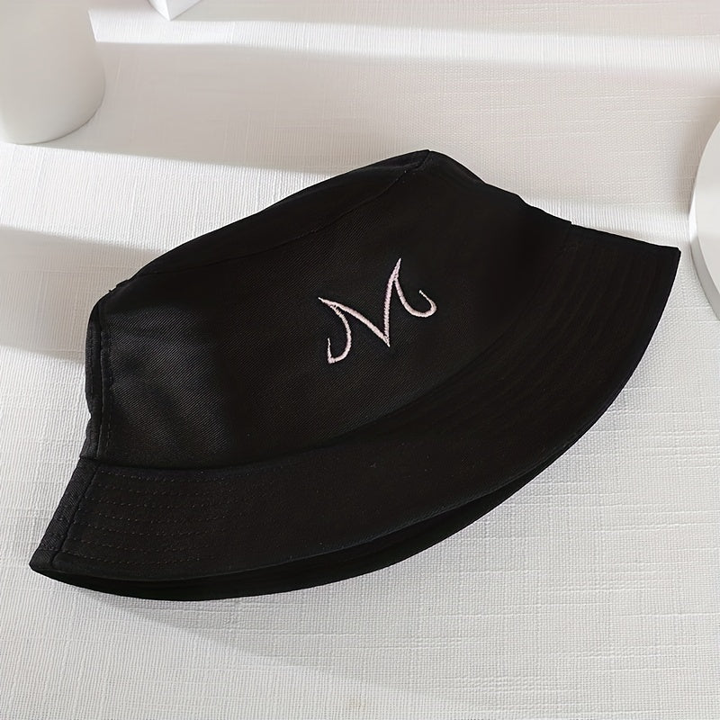Embroidery Fisherman Hat Outdoor Sunshade Hip Hop Bucket Hat