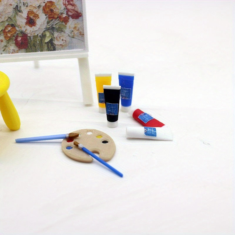 Dollhouse Mini Painting Set for Pretend Play