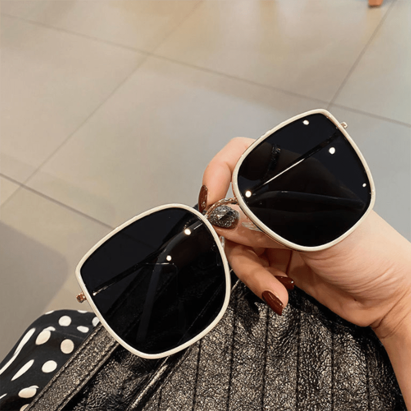 Square Metal Sunglasses Anti Glare UV400