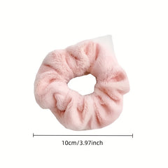 Soft Rabbit Hair Scrunchie Warm Furry Hair Rope Accessory