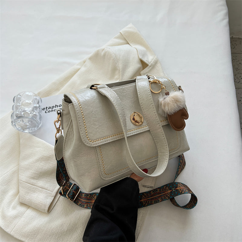 Vintage Messenger Bag Women Ethnic Strap Crossbody Faux Leather Purse